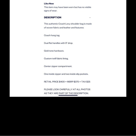 Authentic Coach Lexy Woven Leather Canvas Shoulder Bag - Picture 16 of 16